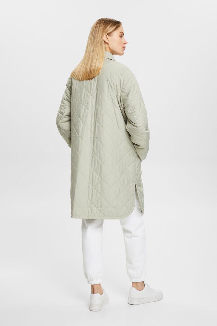 Ultra-lightweight quilted coat, DUSTY GREEN, detail image number 3