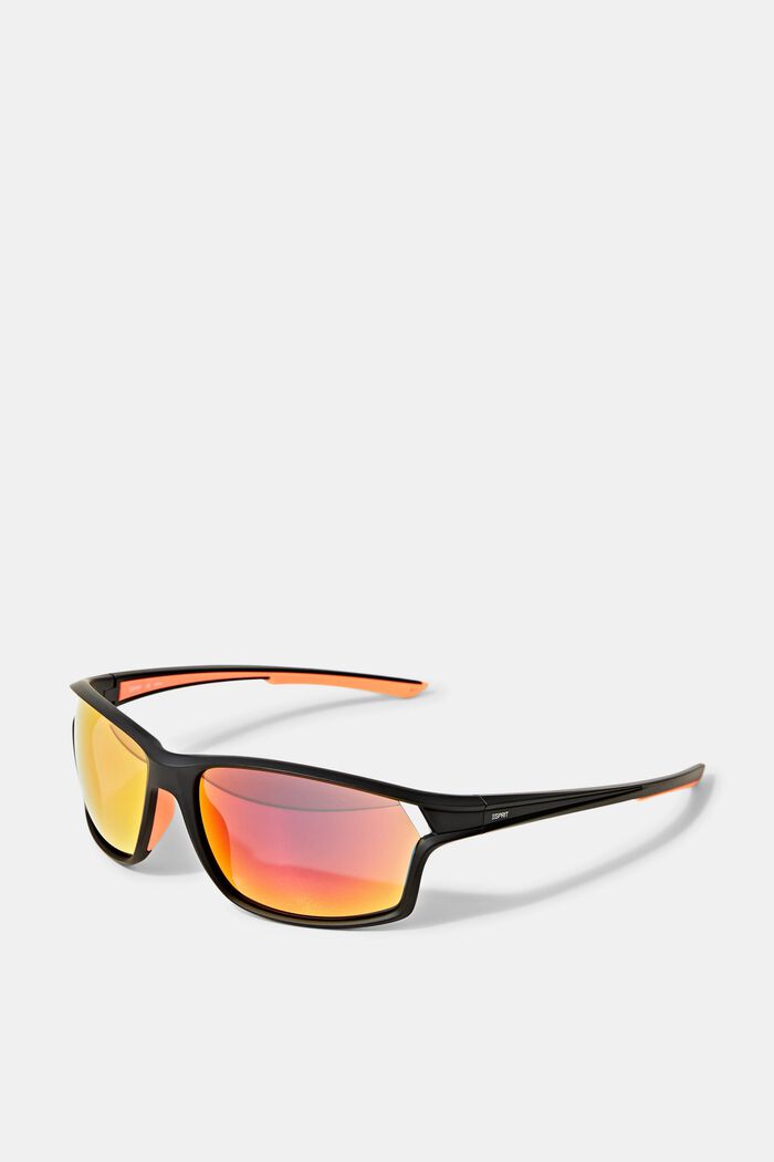 Sports sunglasses with mirrored lenses, RED, detail image number 4