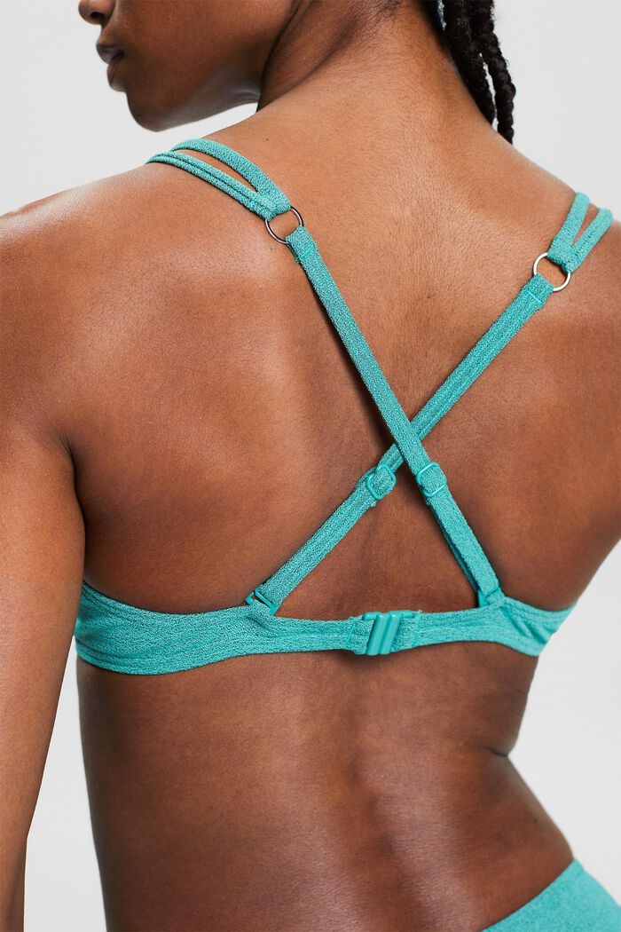 Two-Tone Underwire Bikini Top, AQUA GREEN, detail image number 6