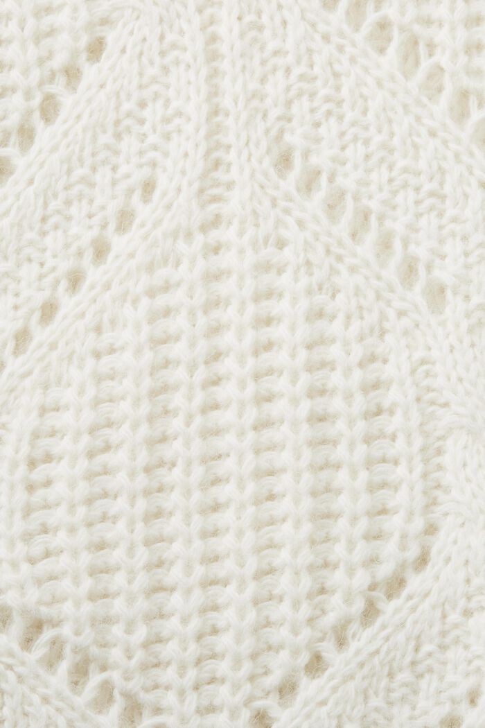 Open Knit Wool-Blend Sweater, ICE, detail image number 5