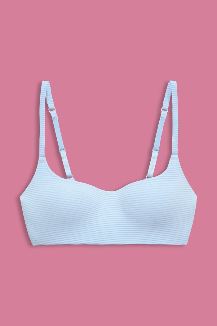 Recycled: padded microfibre bralette, PASTEL BLUE, detail image number 4
