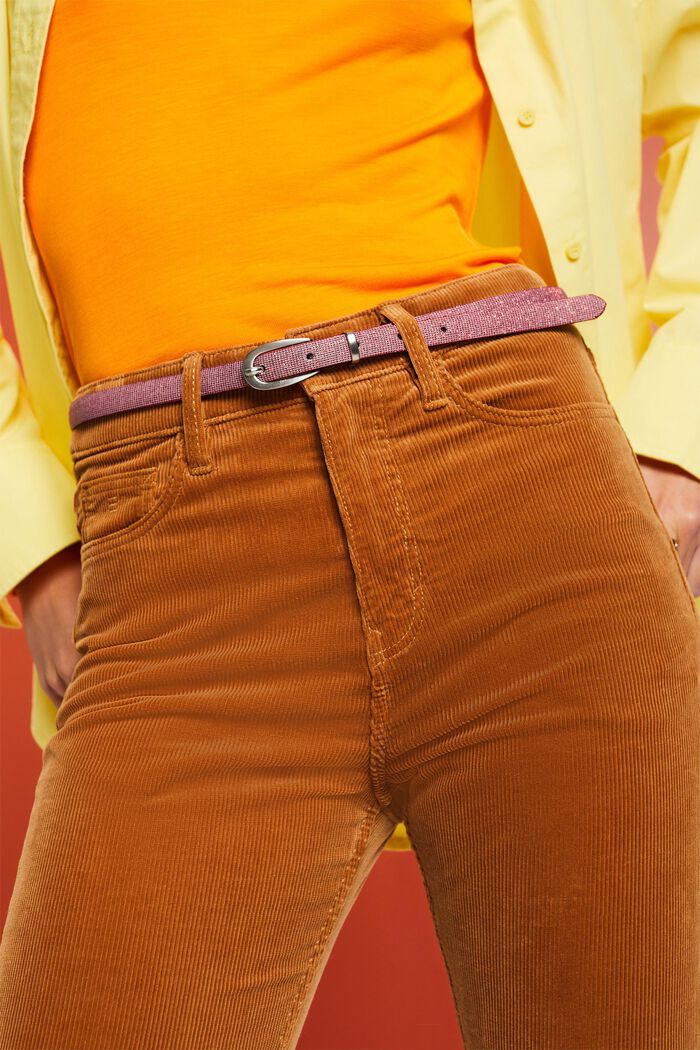 High-Rise Straight Fit Corduroy Pants, CARAMEL, detail image number 1