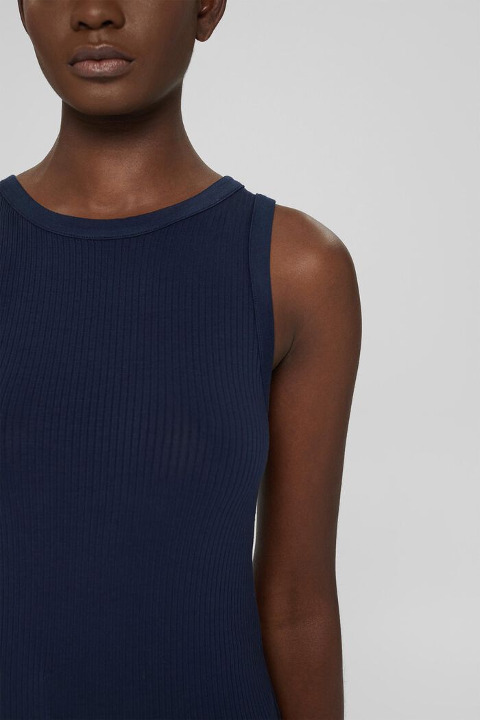 Ribbed vest top made of LENZING™ ECOVERO™, NAVY, detail image number 2