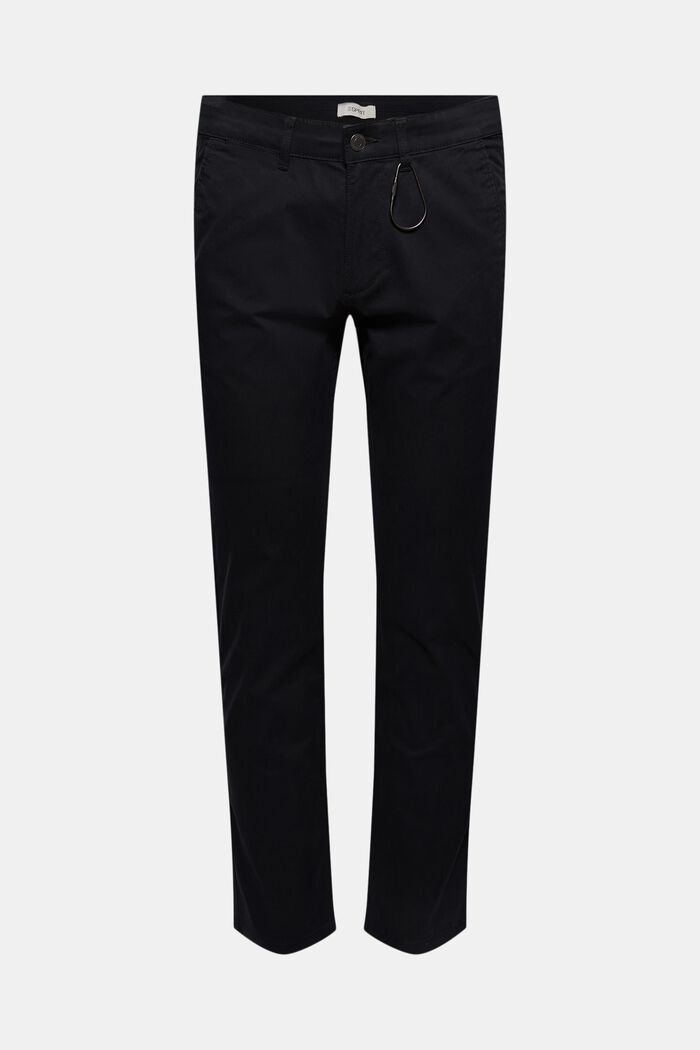 Chinos made of organic cotton with a keyring, BLACK, detail image number 8