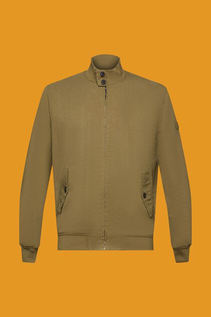 Bomber jacket with stand-up collar