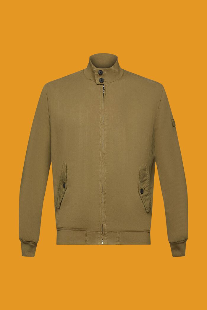Bomber jacket with stand-up collar, LIGHT KHAKI, detail image number 6