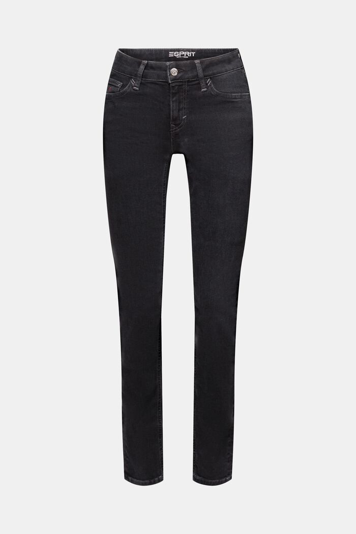 High-Rise Slim Jeans, BLACK RINSE, detail image number 7