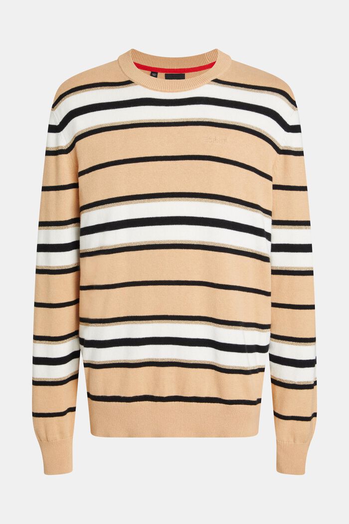 Striped jumper with cashmere, BEIGE, detail image number 4