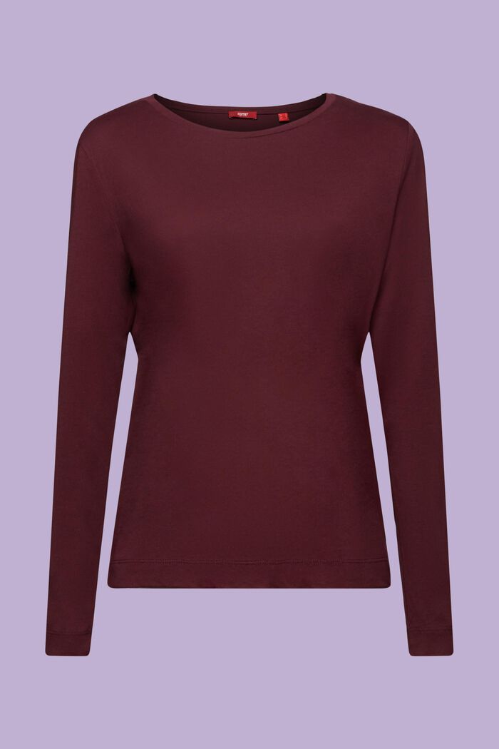 Round Neck Top, BORDEAUX RED, detail image number 6