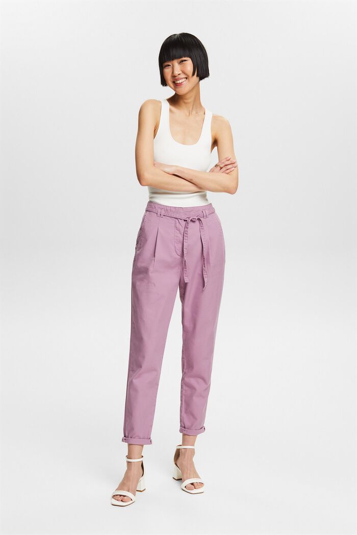 Belted Chino Pants, MAUVE, detail image number 5