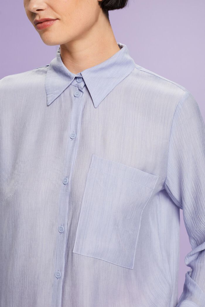 Crinkled Long Sleeve T-Shirt, LIGHT BLUE LAVENDER, detail image number 1
