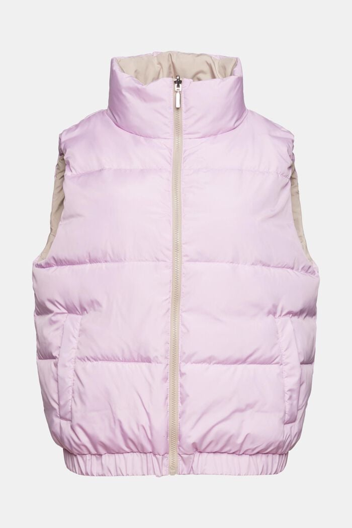 Made of recycled material: reversible, quilted gilet, LILAC, detail image number 7