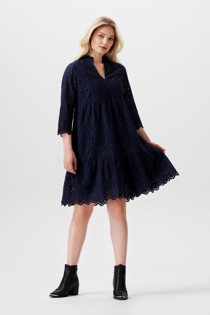 Broderie anglaise dress with nursing function, NIGHT SKY BLUE, detail image number 1