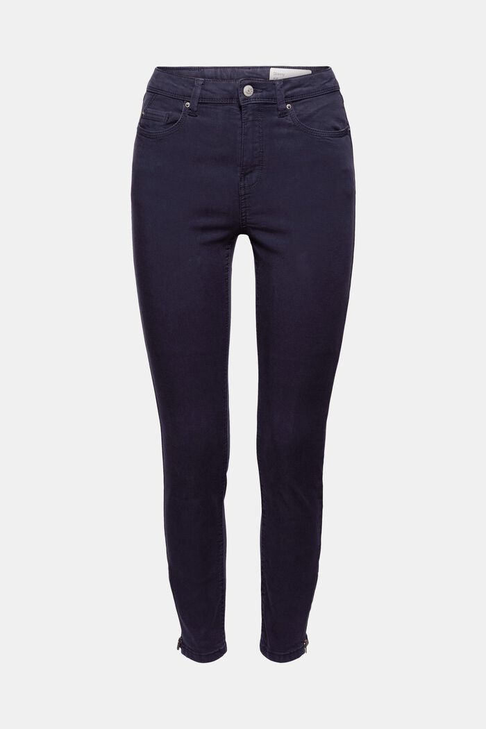 Ankle-length trousers with hem zips, NAVY, detail image number 7
