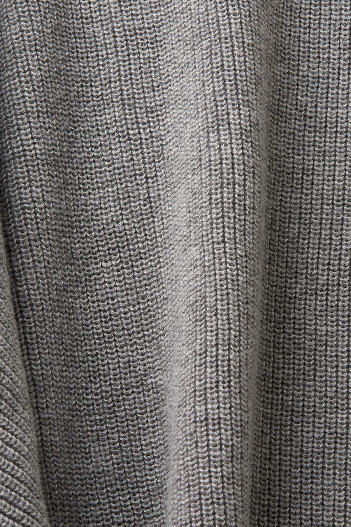 Batwing Rib-Knit Sweater, MEDIUM GREY, detail image number 4