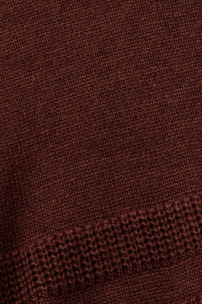 Boxy Crewneck Sweater, BROWN, detail image number 5