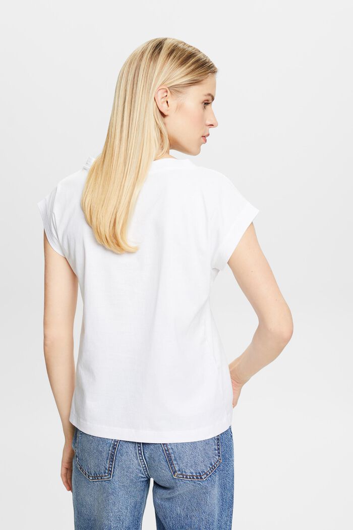 V-Neck T-Shirt, WHITE, detail image number 2