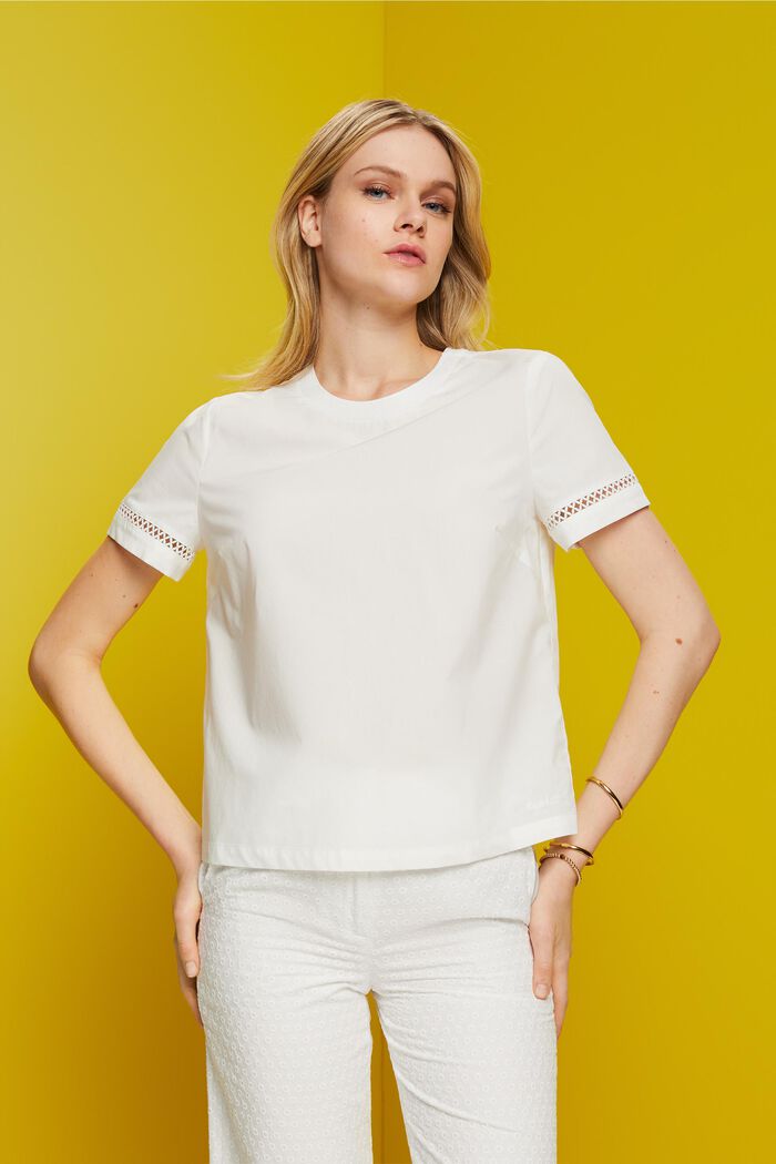 Open-back blouse, TENCEL™, WHITE, detail image number 0