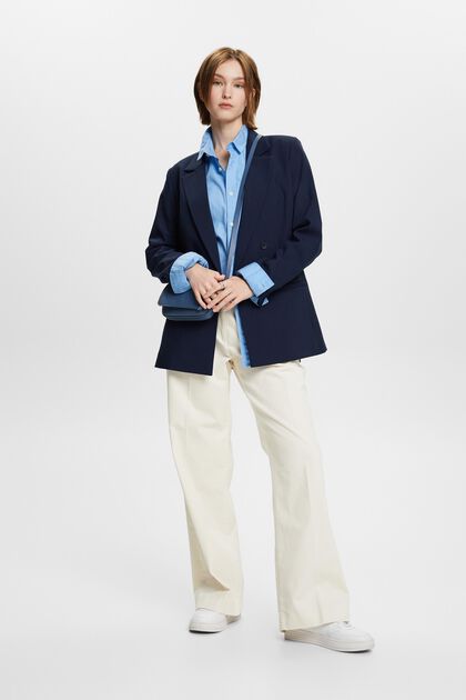 Mid-Rise Wide Fit Corduroy Trousers