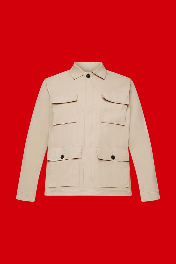 Blended cotton field jacket, LIGHT BEIGE, detail image number 5