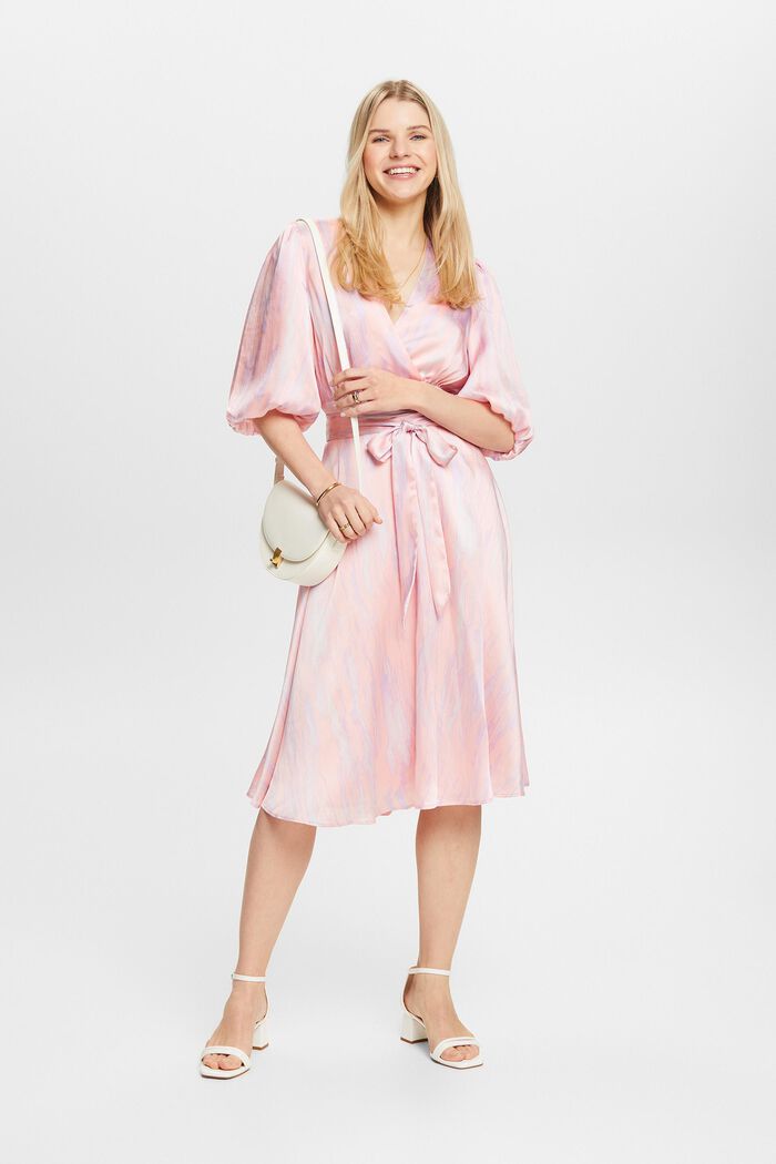 Puff Sleeve Midi Dress, PASTEL PINK, detail image number 4