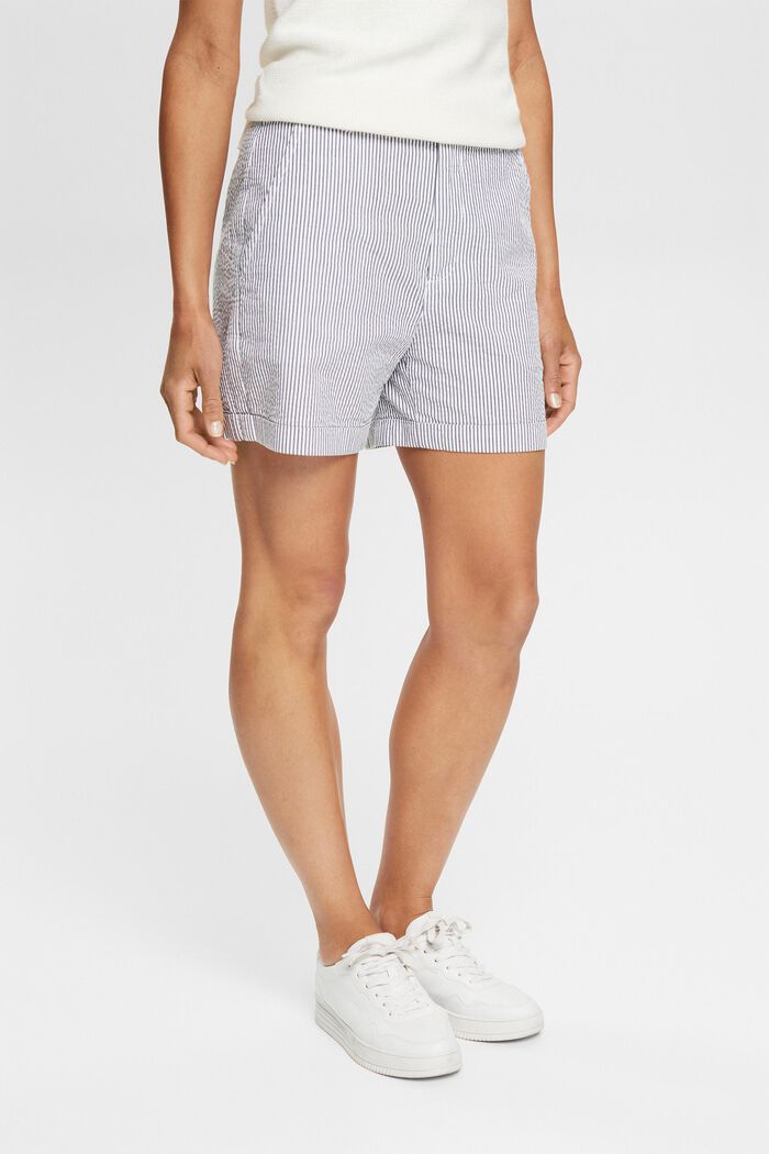 Striped cotton shorts, WHITE, detail image number 1