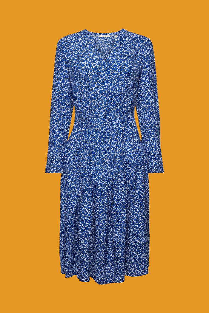 Midi dress with all-over floral print, INK, detail image number 7