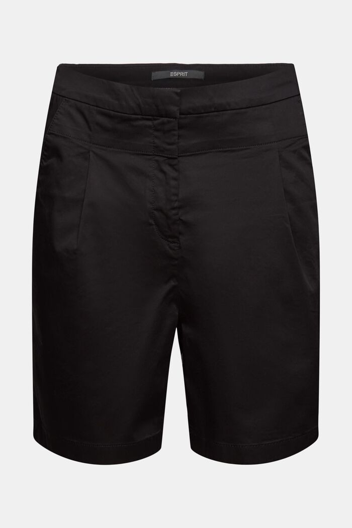 Bermuda shorts made of pima cotton, BLACK, overview