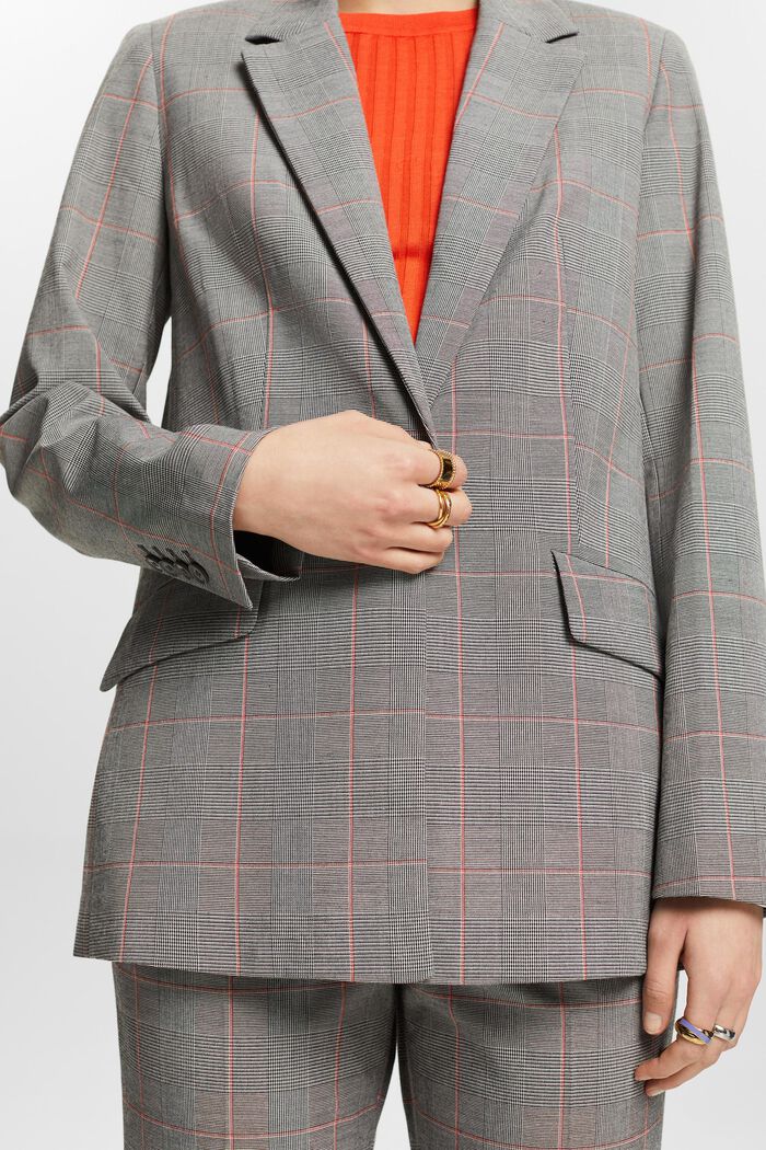 Checked Single-Breasted Blazer, MEDIUM GREY, detail image number 2