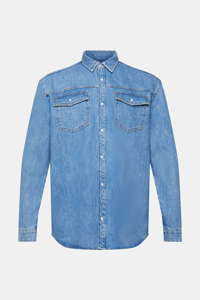 Relaxed fit denim shirt, BLUE MEDIUM WASHED, detail image number 2