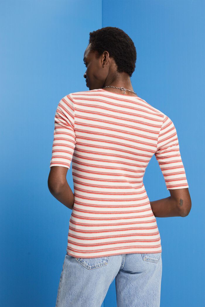 Striped Organic Cotton T-Shirt, PASTEL PINK, detail image number 3
