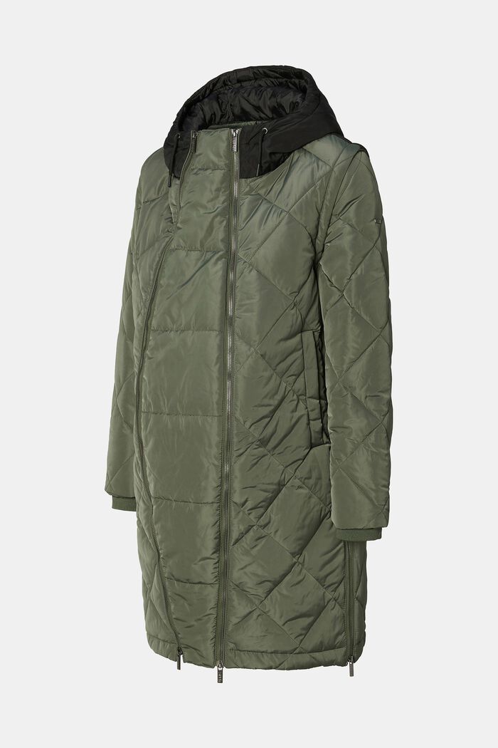 MATERNITY 3-in-1 Padded Quilted Jacket, MOSS GREEN, detail image number 5