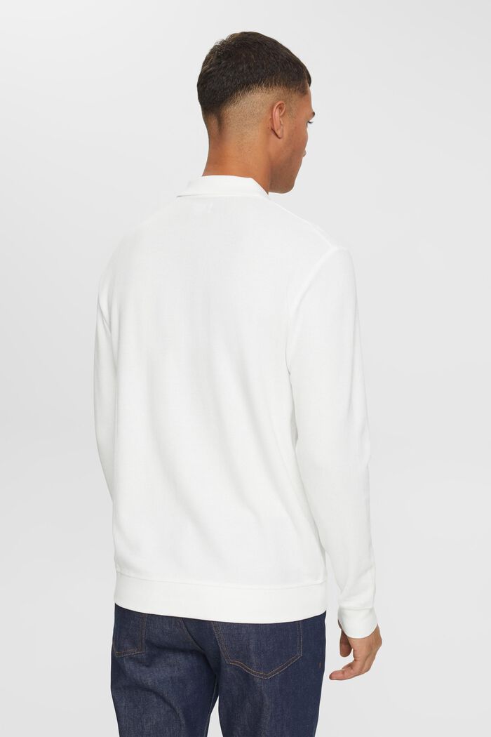 Long sleeve piqué polo shirt, OFF WHITE, detail image number 4