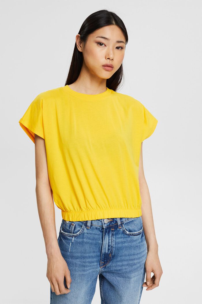 T-shirt with an elasticated hem, SUNFLOWER YELLOW, detail image number 0