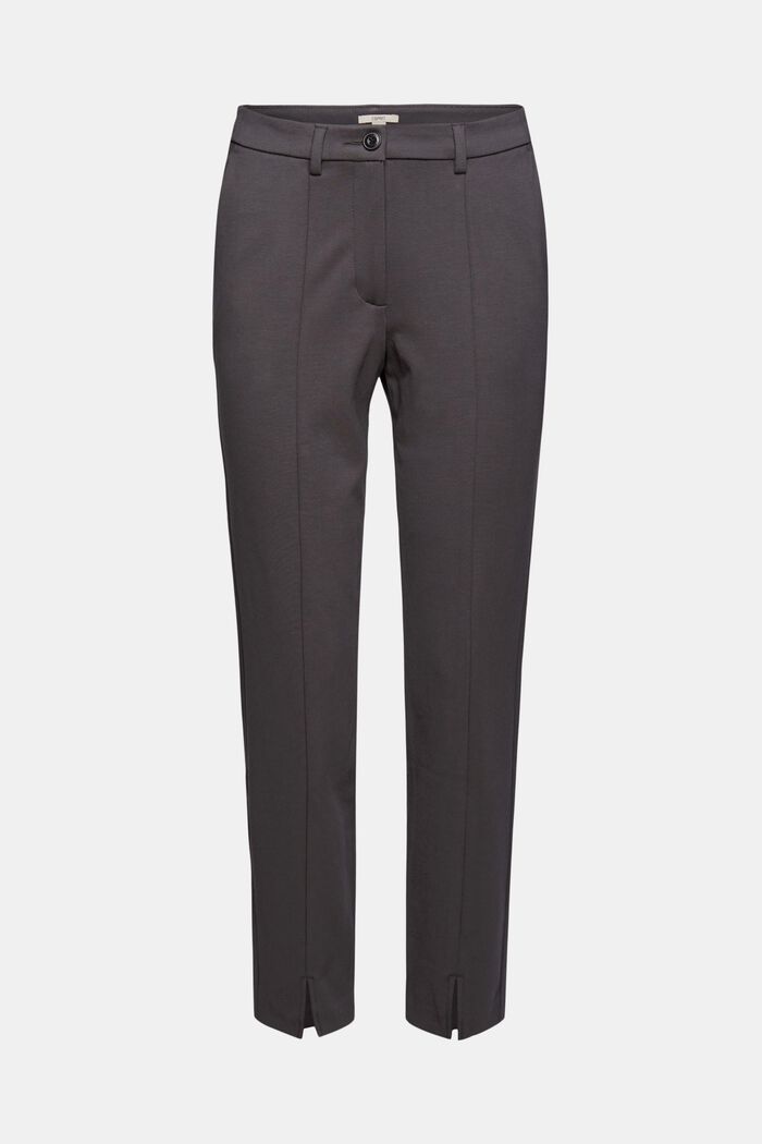 Stretch trousers with slits