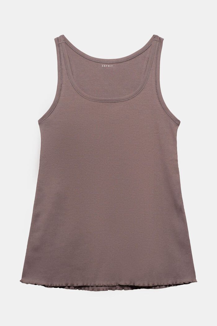 Ribbed cotton vest, TAUPE, overview