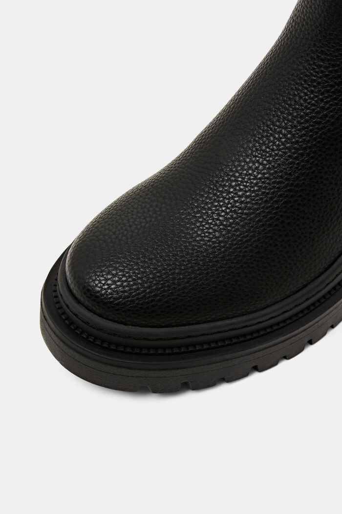 Chunky faux leather boots, BLACK, detail image number 3