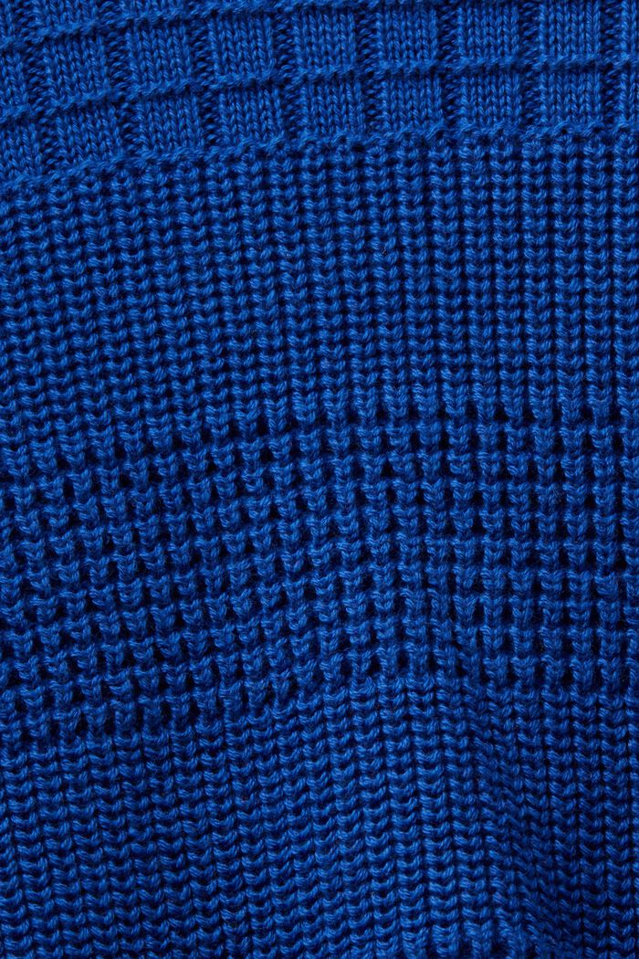 Structured Round Neck Sweater, BRIGHT BLUE, detail image number 5