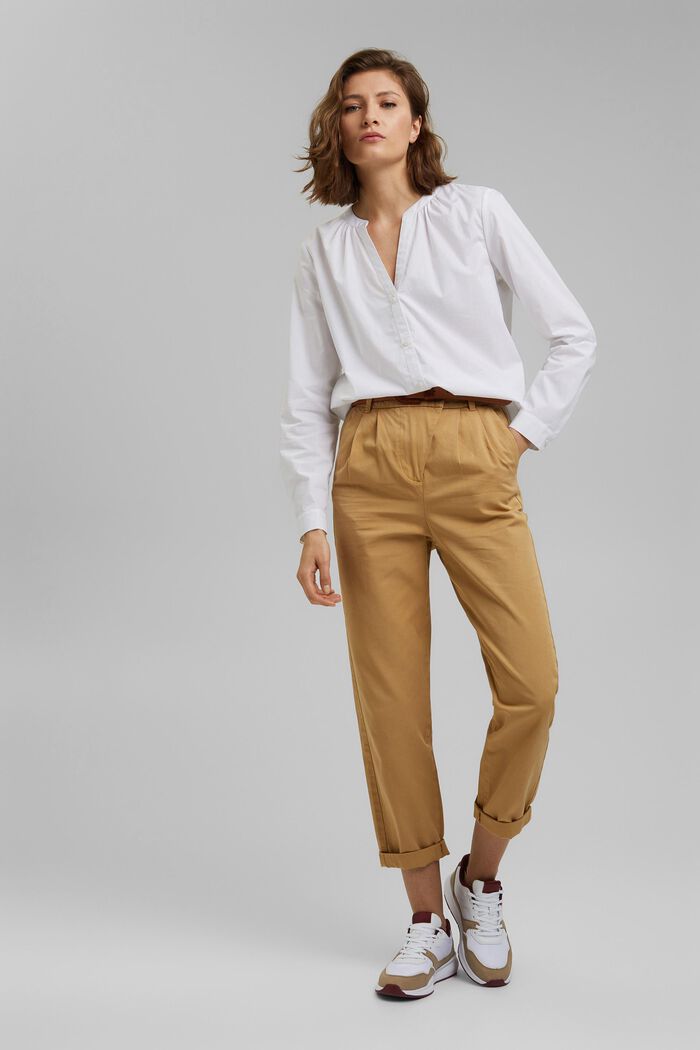 100% organic cotton blouse, WHITE, detail image number 1