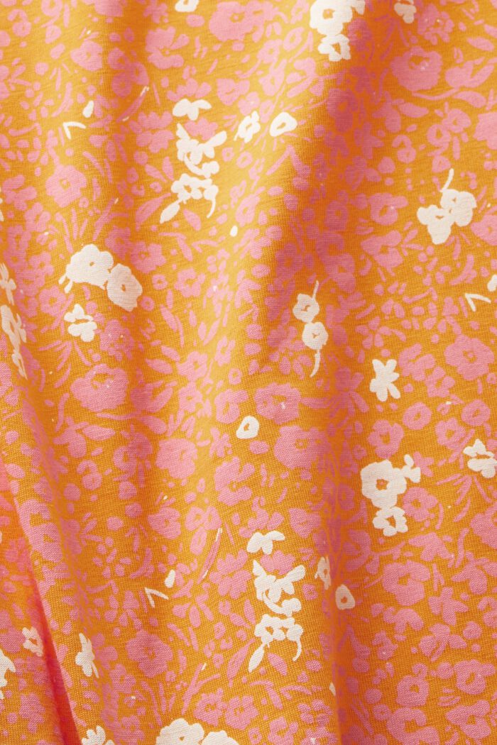 Long-sleeved top with all over print, ORANGE, detail image number 5
