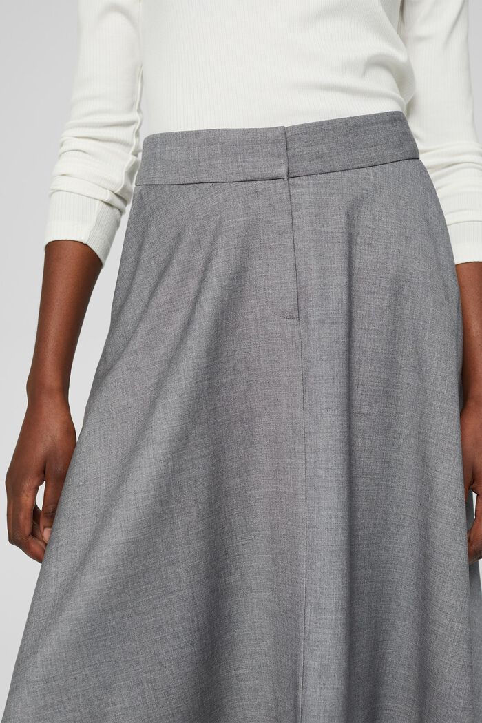 With wool: elegant A-line skirt, MEDIUM GREY, detail image number 2