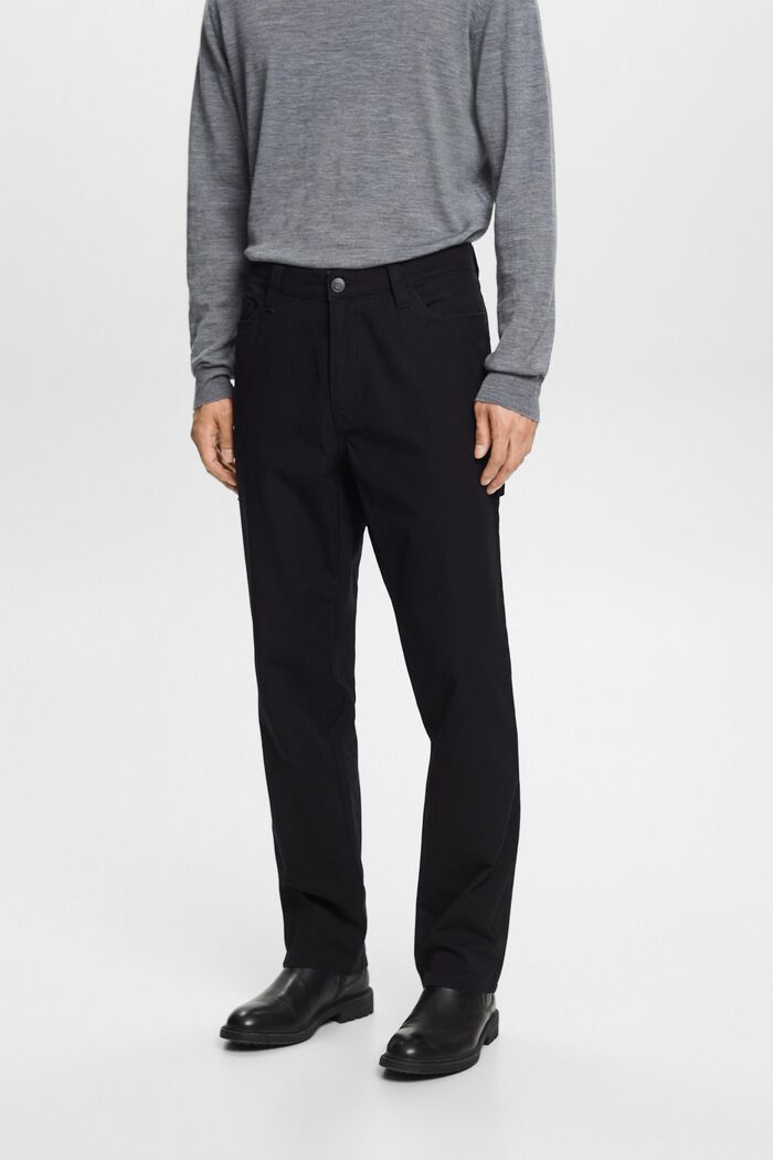 Mid-Rise Straight Carpenter Trousers, BLACK, detail image number 0