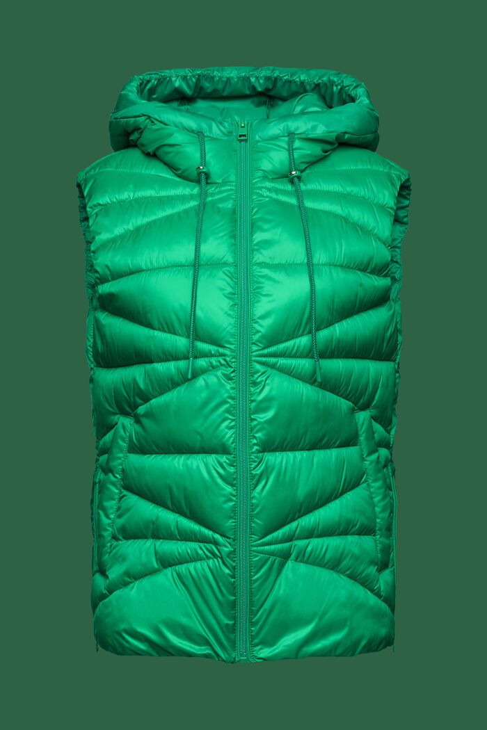 Hooded Water-Repellent Vest, GREEN, detail image number 6