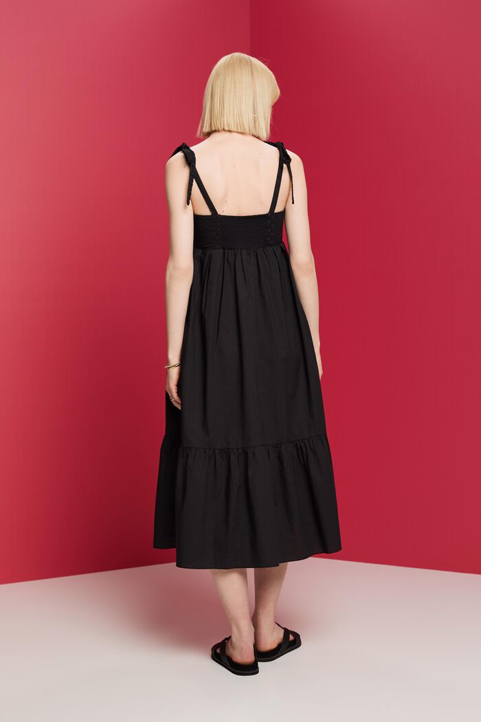 Midi dress with embroidery, LENZING™ ECOVERO™, BLACK, detail image number 3
