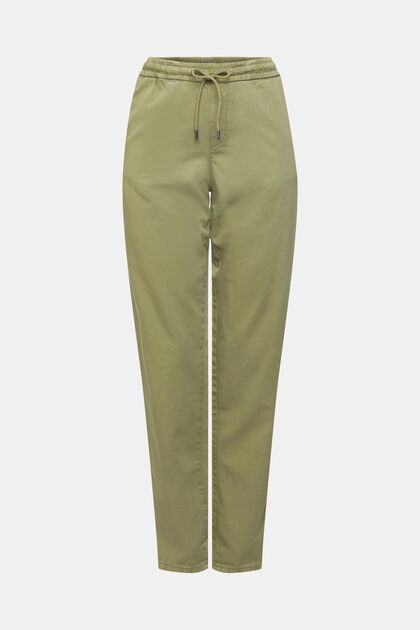 Trousers with a drawstring waistband made of pima cotton