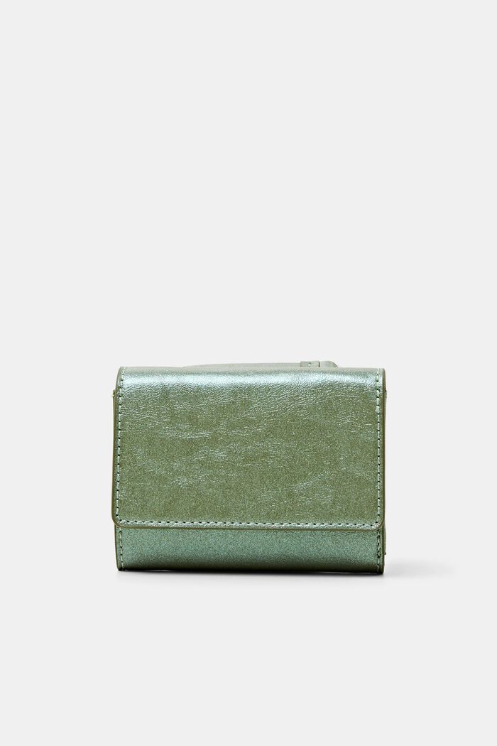 Glossy Fold-Over Wallet, LIGHT AQUA GREEN, detail image number 0