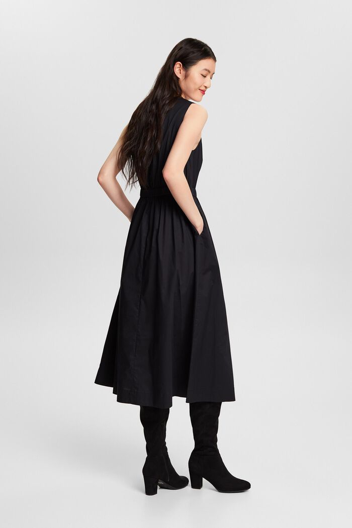Sleeveless Midi Dress, BLACK, detail image number 2