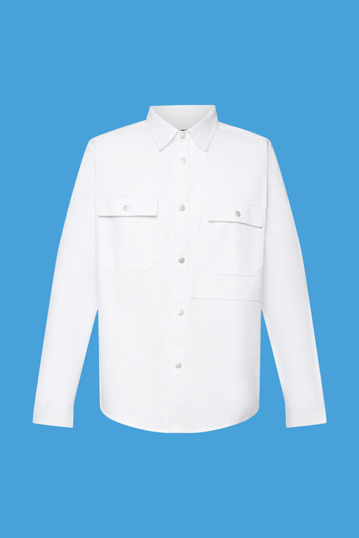 Twill overshirt, 100% cotton, WHITE, detail image number 5