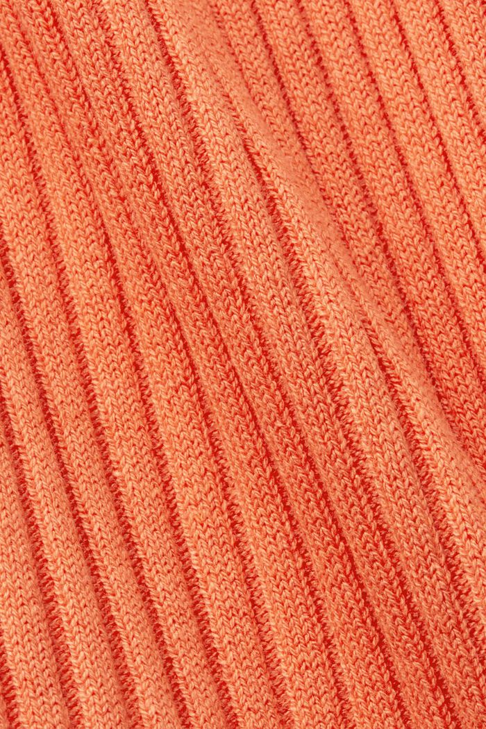 Sleeveless Rib-Knit Top, CORAL ORANGE, detail image number 5