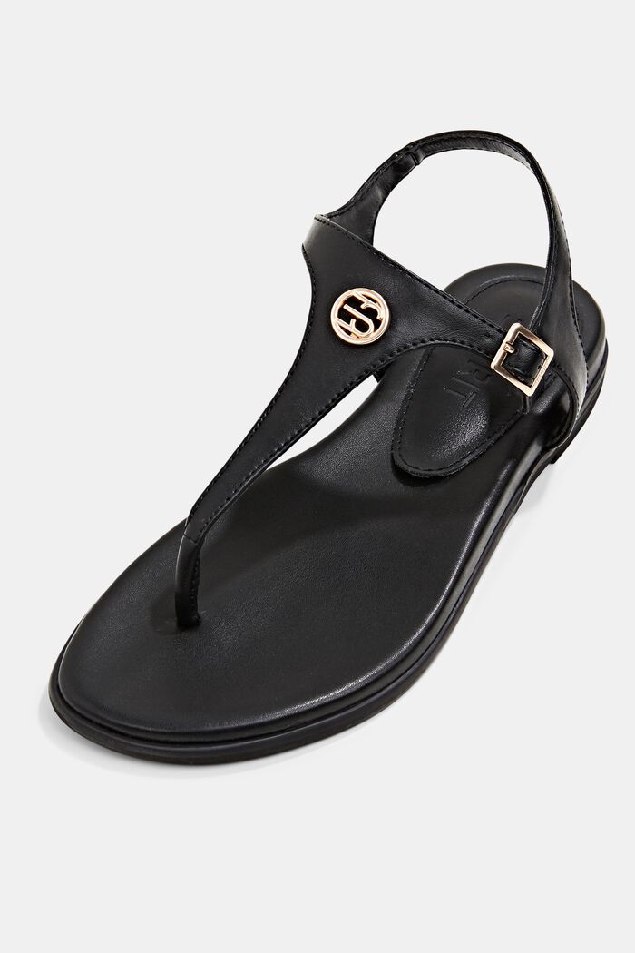 Toe post sandals, BLACK, detail image number 4